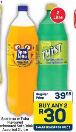 Pick n Pay Hypermarket Sparletta or Twist Flavoured Carbonated Soft Drink Assorted 2 Litre offer