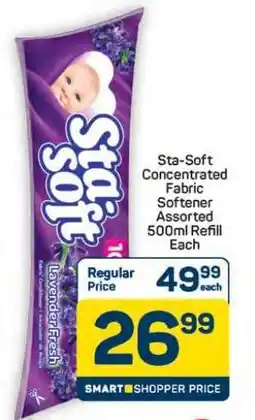 Pick n Pay Hypermarket Sta-Soft Concentrated Fabric Softener Assorted 500ml Refill offer