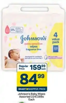 Pick n Pay Hypermarket Johnson's Baby Wipes offer
