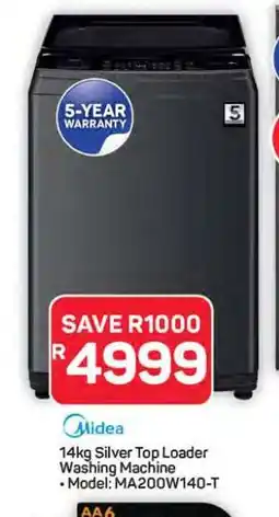 Pick n Pay Hypermarket Midea 14kg Silver Top Loader Washing Machine offer