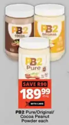 Checkers PB2 Pure/ Original/ Cocoa Peanut Powder offer