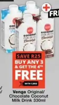 Checkers Venga Original/ Chocolate Coconut Milk Drink offer