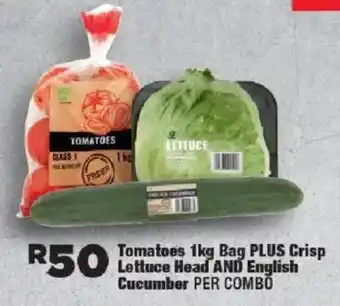 Tomatoes, Crisp Lettuce Head and English Cucumber