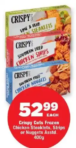 OK Foods Crispy Cuts Frozen Chicken Steaklets, Strips or Nuggets offer