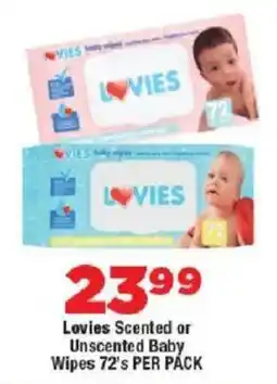 OK Foods Lovies Scented or Unscented Baby Wipes offer
