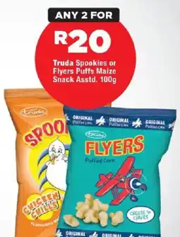 OK Foods Truda Spookies or Flyers Puffs Maize Snack offer