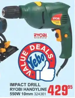 Cashbuild Ryobi impact drill handyline 550w offer
