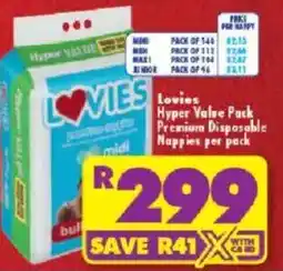 Shoprite Lovies Hyper Value Pack Premium Disposable Nappies offer