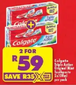 Shoprite Colgate Triple Action Original Mint Toothpaste offer