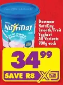 Shoprite Danone Nutriday Smooth/ Fruit Yoghurt All Variants offer