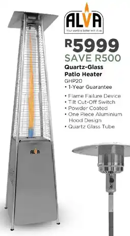 House & Home Alva Quartz-Glass Patio Heater offer