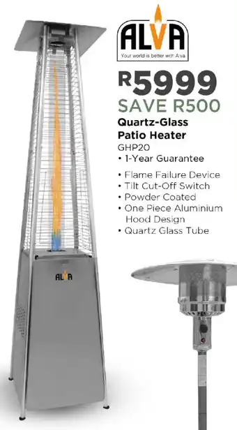 Alva Quartz-Glass Patio Heater