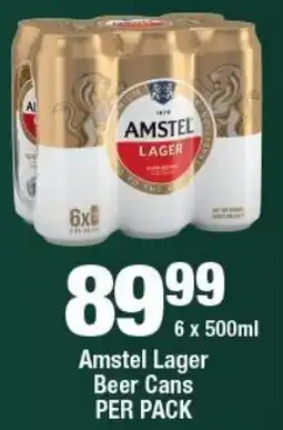 OK Liquor Amstel Lager Beer Cans offer