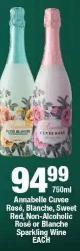 OK Liquor Annabelle Cuvee Rosé, Blanche, Sweet Red, Non-Alcoholic Rosé or Blanche Sparkling Wine offer