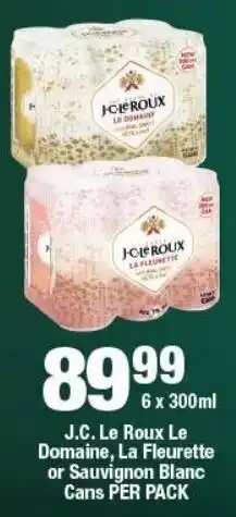 OK Liquor J.C. Le Roux Le Domaine, La Fleurette or Sauvignon Blanc Cans offer
