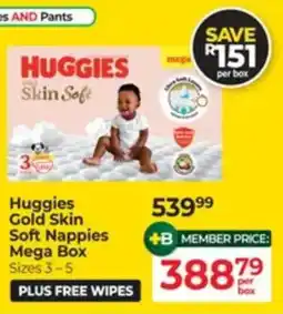 Baby City Huggies Gold Skin Soft Nappies Mega Box offer