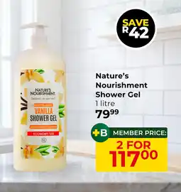 Dis-Chem Nature's Nourishment Shower Gel offer