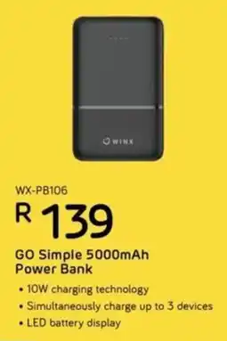 Computer Mania Winx Go Simple 5000mAh Power Bank offer
