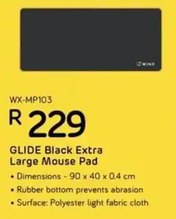 Computer Mania Winx Glide Black Extra Large Mouse Pad offer