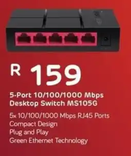 Computer Mania Mercusys 5-Port 10/100/1000 Mbps Desktop Switch offer