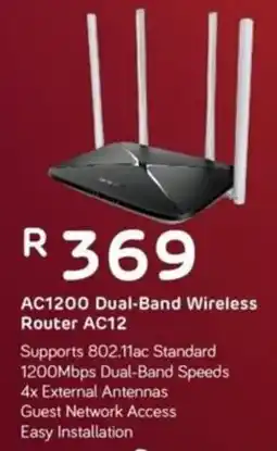 Computer Mania Mercusys AC1200 Dual-Band Wireless Router AC12 offer