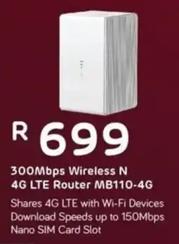 Computer Mania Mercusys 300Mbps Wireless N 4G LTE Router offer