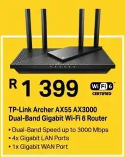 Computer Mania TP-Link Archer AX55 AX3000 Dual-Band Gigabit Wi-Fi 6 Router offer