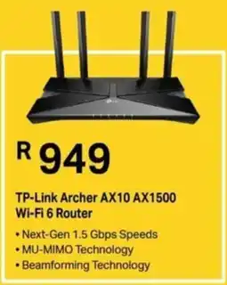 Computer Mania TP-Link Archer AX10 AX1500 Wi-Fi 6 Router offer