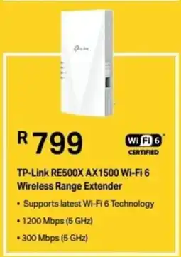Computer Mania TP-Link RE500X AX1500 Wi-Fi 6 Wireless Range Extender offer