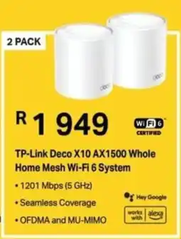 Computer Mania TP-Link Deco X10 AX1500 Whole Home Mesh Wi-Fi 6 System offer