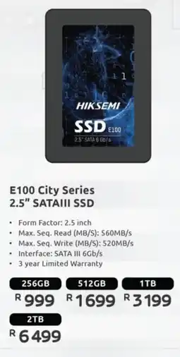 Computer Mania Hiksemi E100 City Series 2.5" SATAIII SSD offer