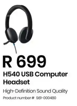 Computer Mania Logitech H540 USB Computer Headset offer