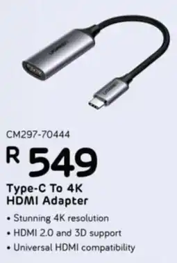 Computer Mania UGreen Type-C To 4K HDMI Adapter offer