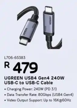 Computer Mania UGreen USB4 Gen4 240W USB-C to USB-C Cable offer