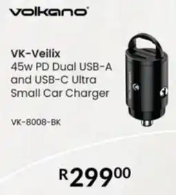 Computer Mania Volkano Veilix 45w PD Dual USB-A and USB-C Ultra Small Car Charger offer