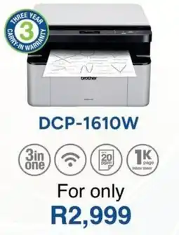 Computer Mania Brother Black and White Laser Printer DCP-1610W offer