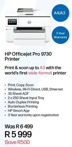 Computer Mania HP Officejet Pro 9730 Printer offer