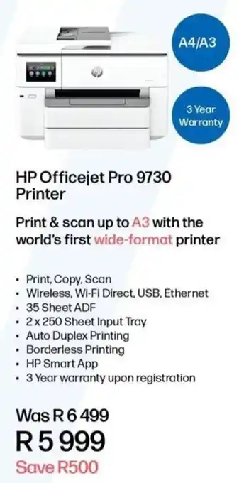 Computer Mania HP Officejet Pro 9730 Printer offer