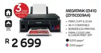 Computer Mania Canon Megatank G3410 Printer offer