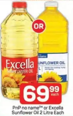 Pick n Pay PnP no name or Excella Sunflower Oil offer