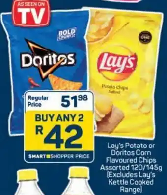 Pick n Pay Lay's Potato or Doritos Corn Flavoured Chips Assorted offer