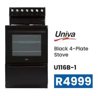 Univa Black 4-Plate Stove