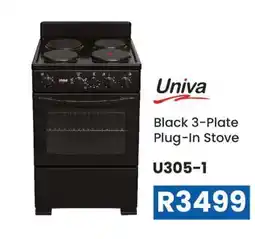 OK Furniture Univa Black 3-Plate Plug-in Stove offer