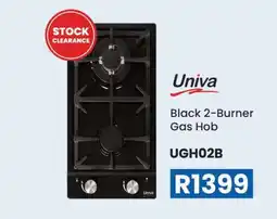 OK Furniture Univa Black 2-Burner Gas Hob offer