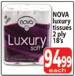 Supa Store NOVA luxury tissues 2 ply 18's offer
