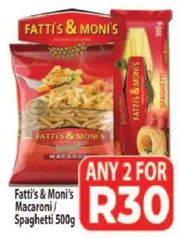 Supa Store Fatti's & Moni's Macaroni/Spaghetti 500g offer