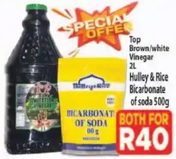 Supa Store Top Brown/white Vinegar 2L & Hulley & Rice Bicarbonate of soda 500g offer