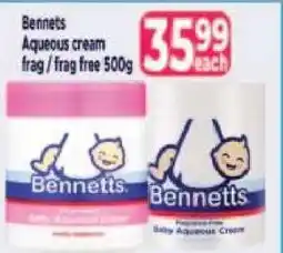 Supa Store Bennetts Aqueous cream frag / frag free 500g offer