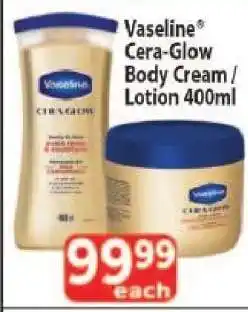 Supa Store Vaseline Cera-Glow Body Cream / Lotion 400ml offer