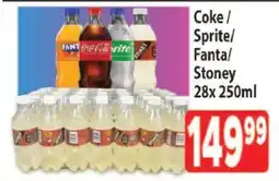 Supa Store Coke / Sprite/Fanta/ Stoney 28x 250ml offer